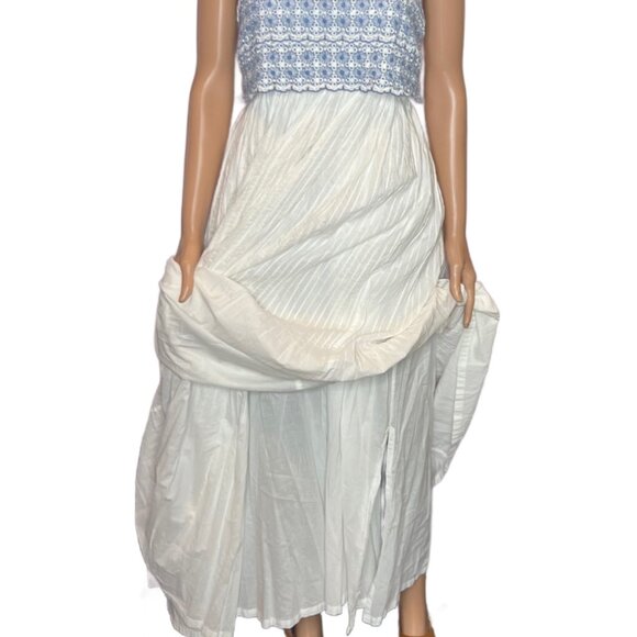 The Pyramid Collection Maxi Sun Dress Blue/White Sz L - Picture 5 of 10